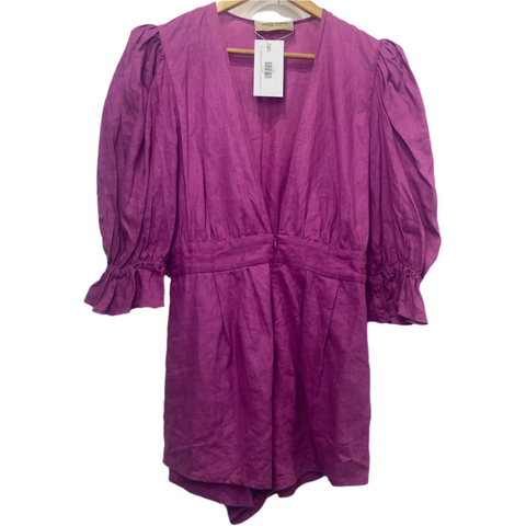 Adriana Degreas £697 Orchid Vintage Linen Playsuit S