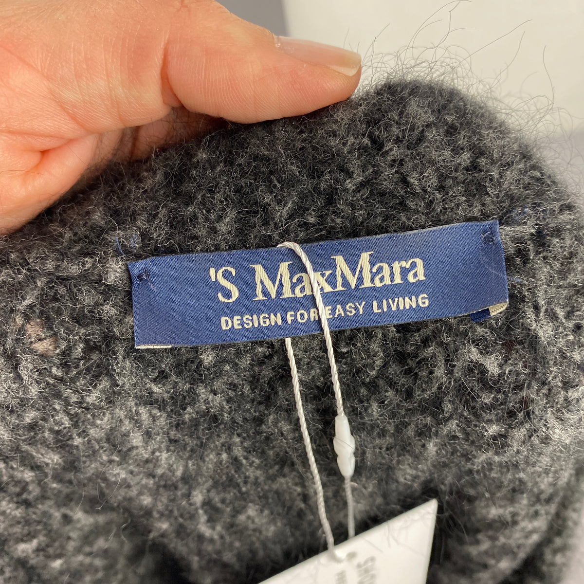 Max Mara Charcoal Marl Chunky Rib Alpaca Sweater M