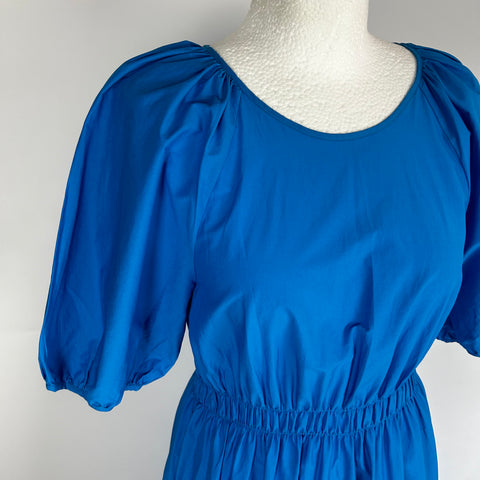 Wyse Bright Cobalt Blue Cotton Maxi Dress S