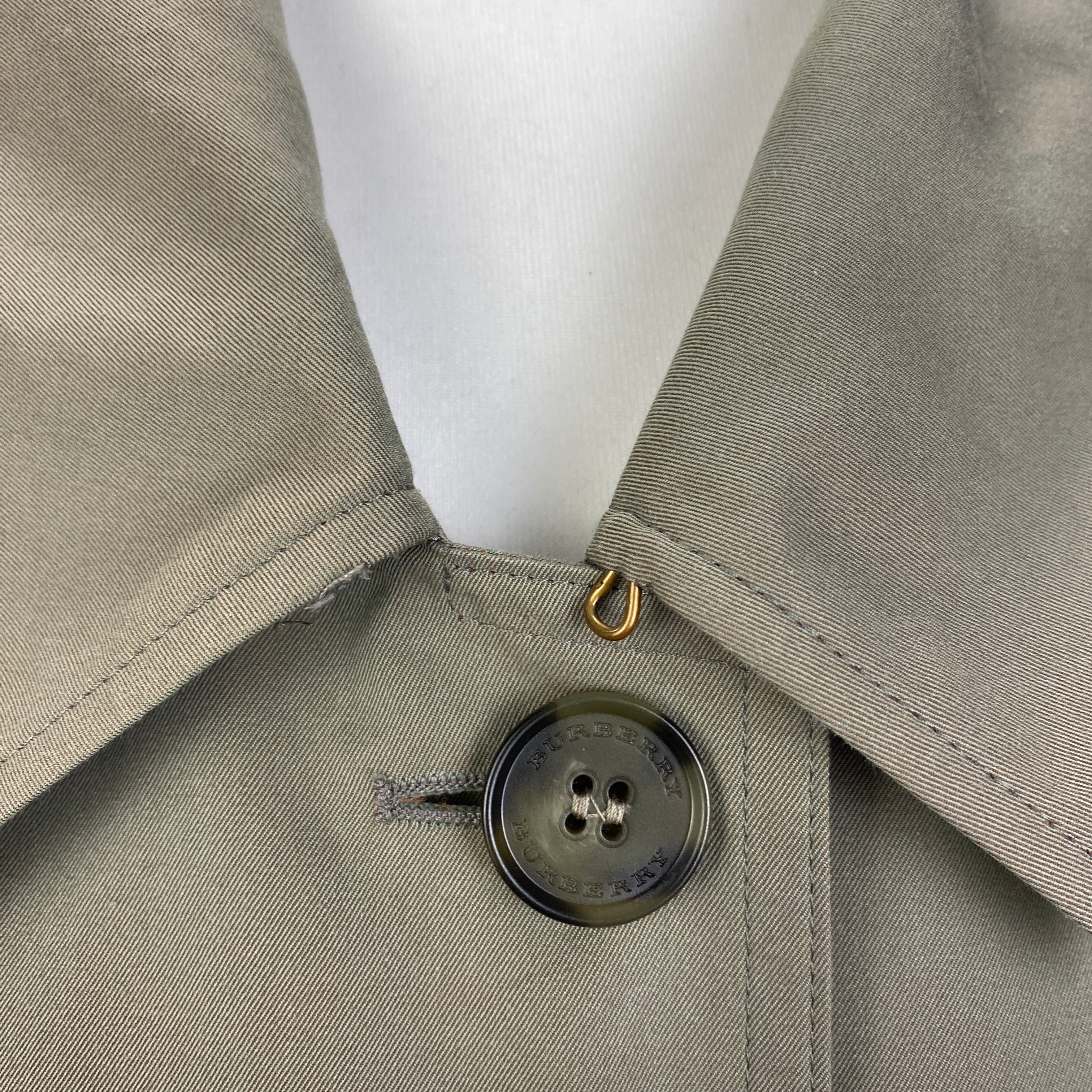 Burberry Rare Olive Side Slit Trench Coat XS/S