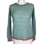 Jumper 1234 Aqua & White Stripe Cashmere Sweater XS