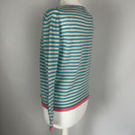 Jumper 1234 Aqua & White Stripe Cashmere Sweater XS