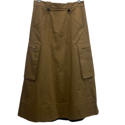 Me&Em Camel Twill A-Line Cargo Skirt S