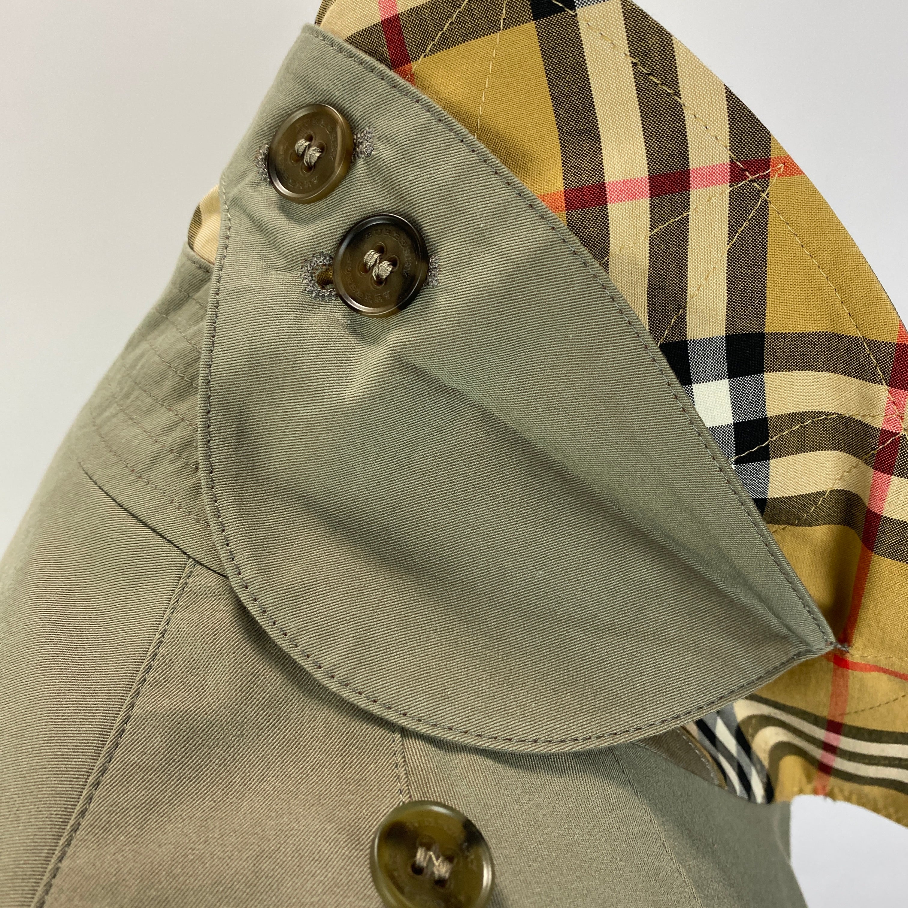 Burberry Rare Olive Side Slit Trench Coat XS/S