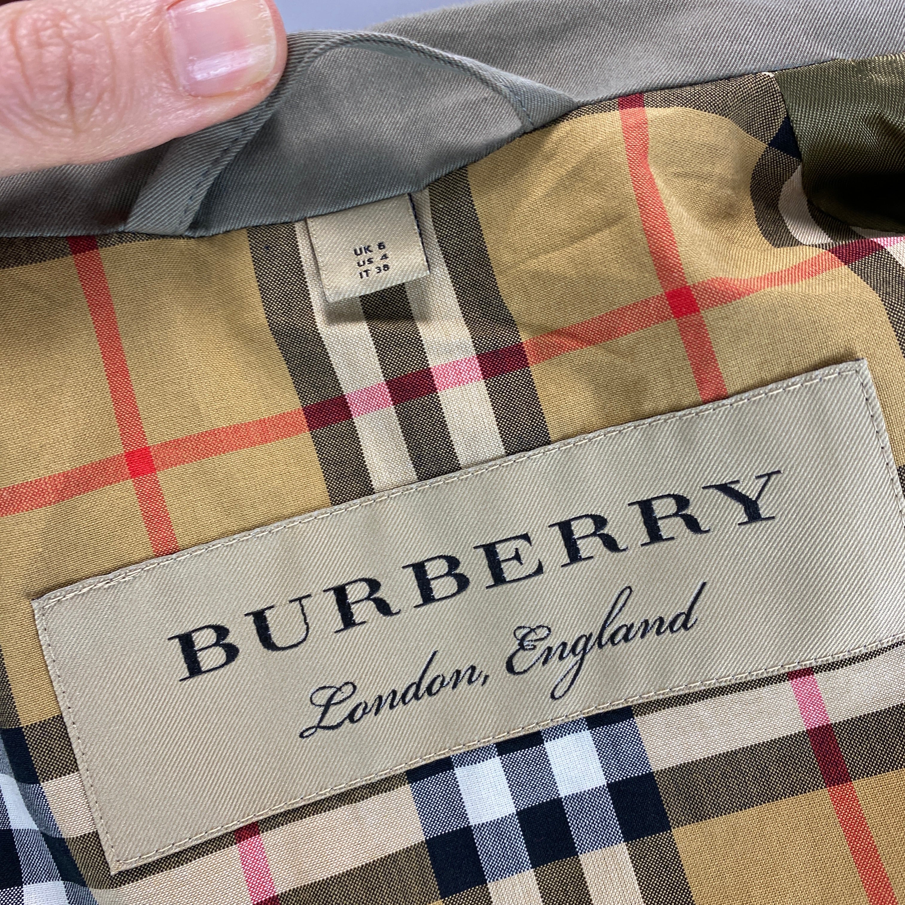 Burberry Rare Olive Side Slit Trench Coat XS/S