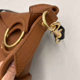 See By Chloe Large Tan Brass Ring Crossbody Bag