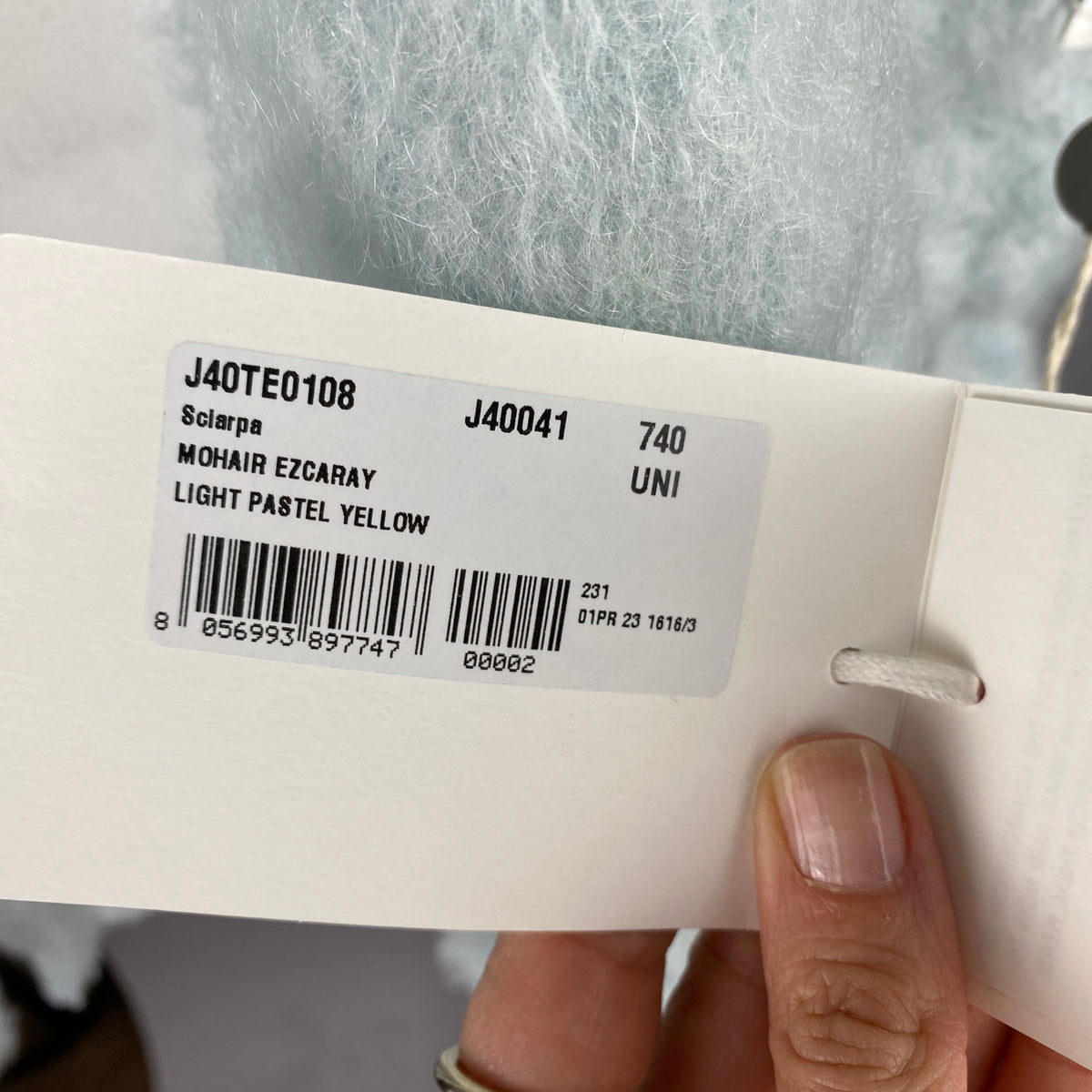 Jil Sander New £360 Pastel Mint Fringed Mohair Scarf