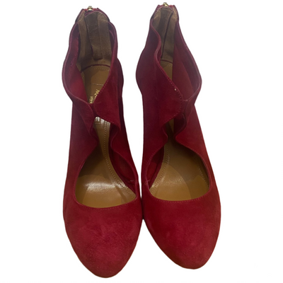 Aquazurra Wine Red Suede Heels 37