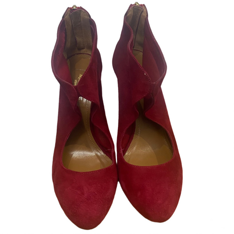 Aquazurra Wine Red Suede Heels 37