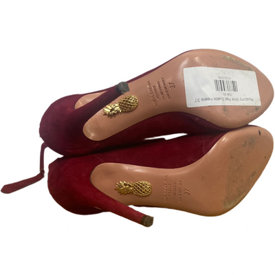 Aquazurra Wine Red Suede Heels 37