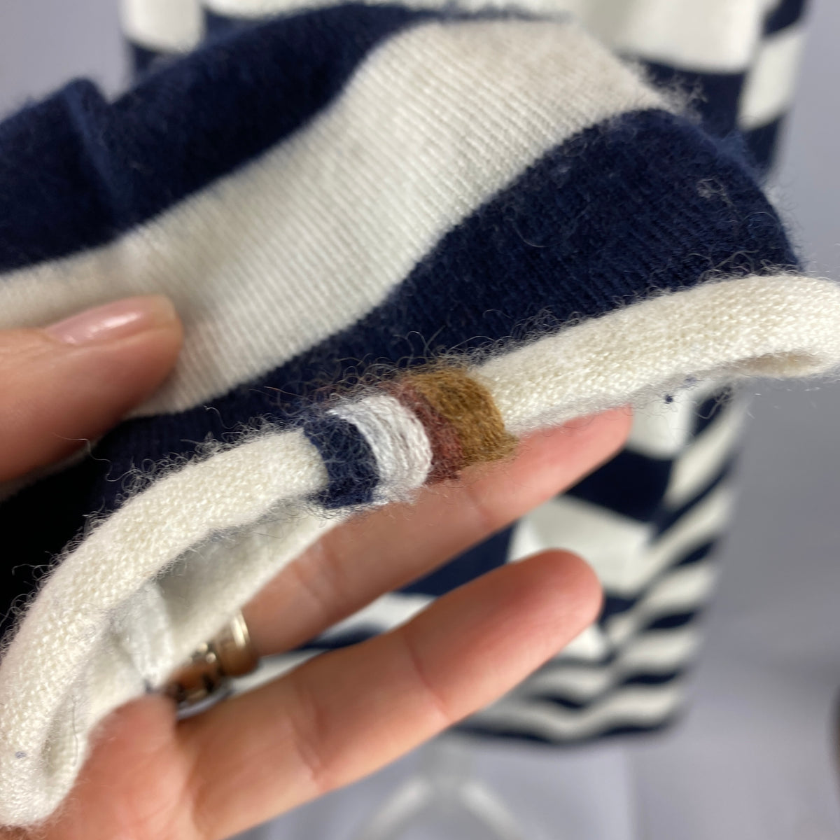 Extreme Cashmere £793 No493 Navy Stripe Cashmere Mix Sweater O/S