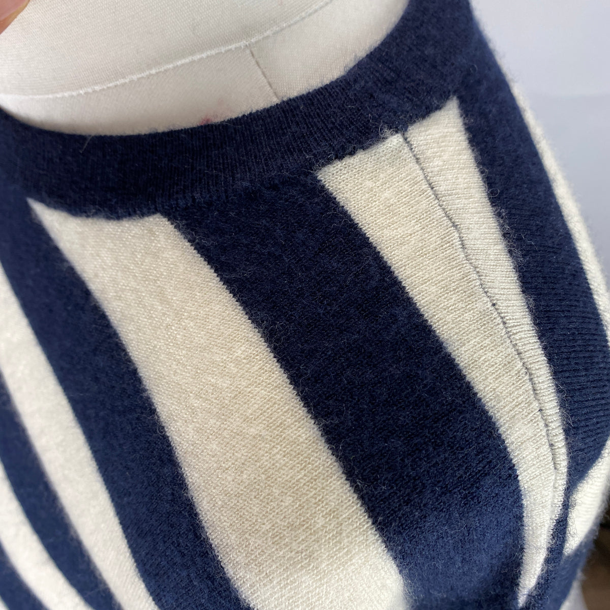 Extreme Cashmere £793 No493 Navy Stripe Cashmere Mix Sweater O/S