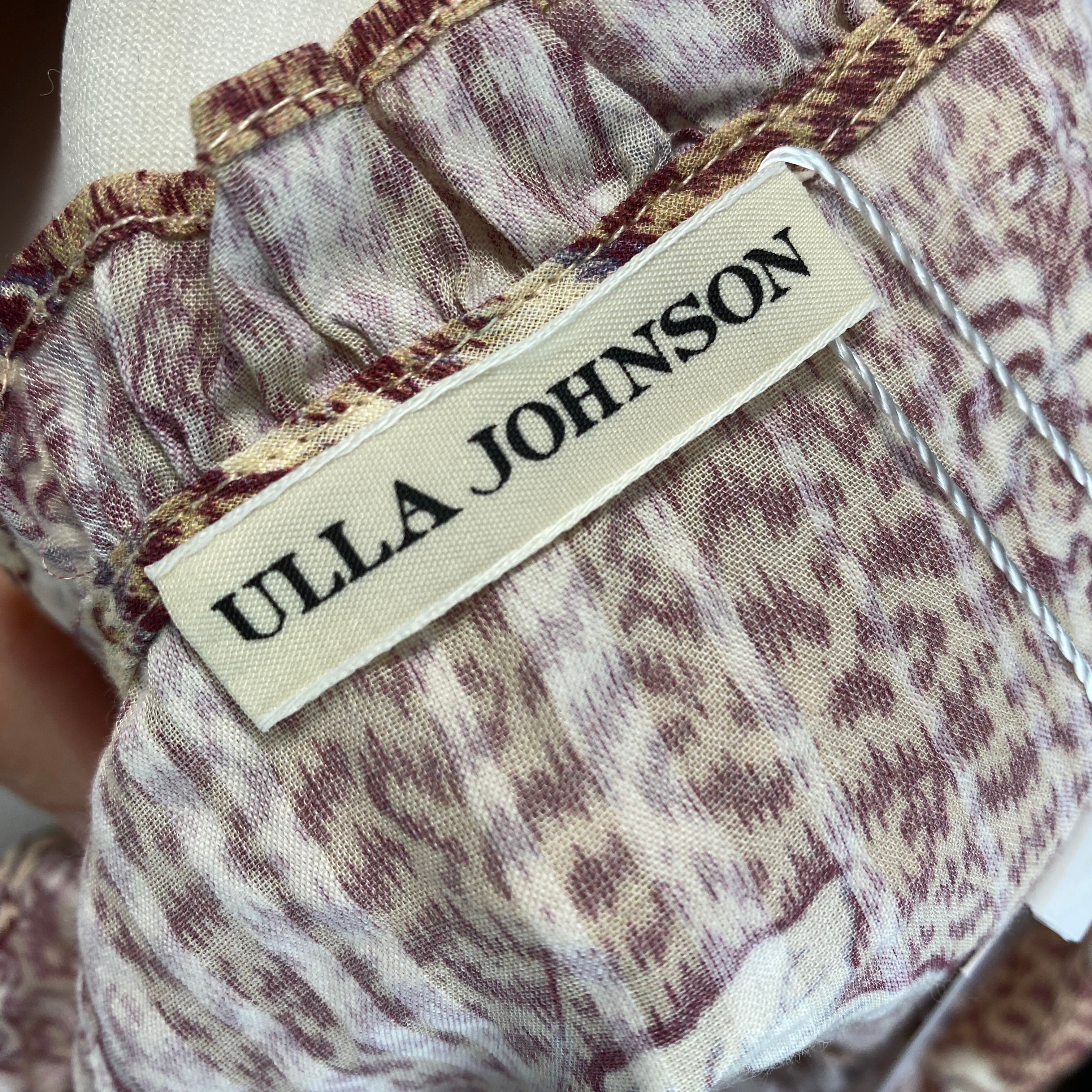 Ulla Johnson Deep Cream & Claret Floral Tunic Blouse M