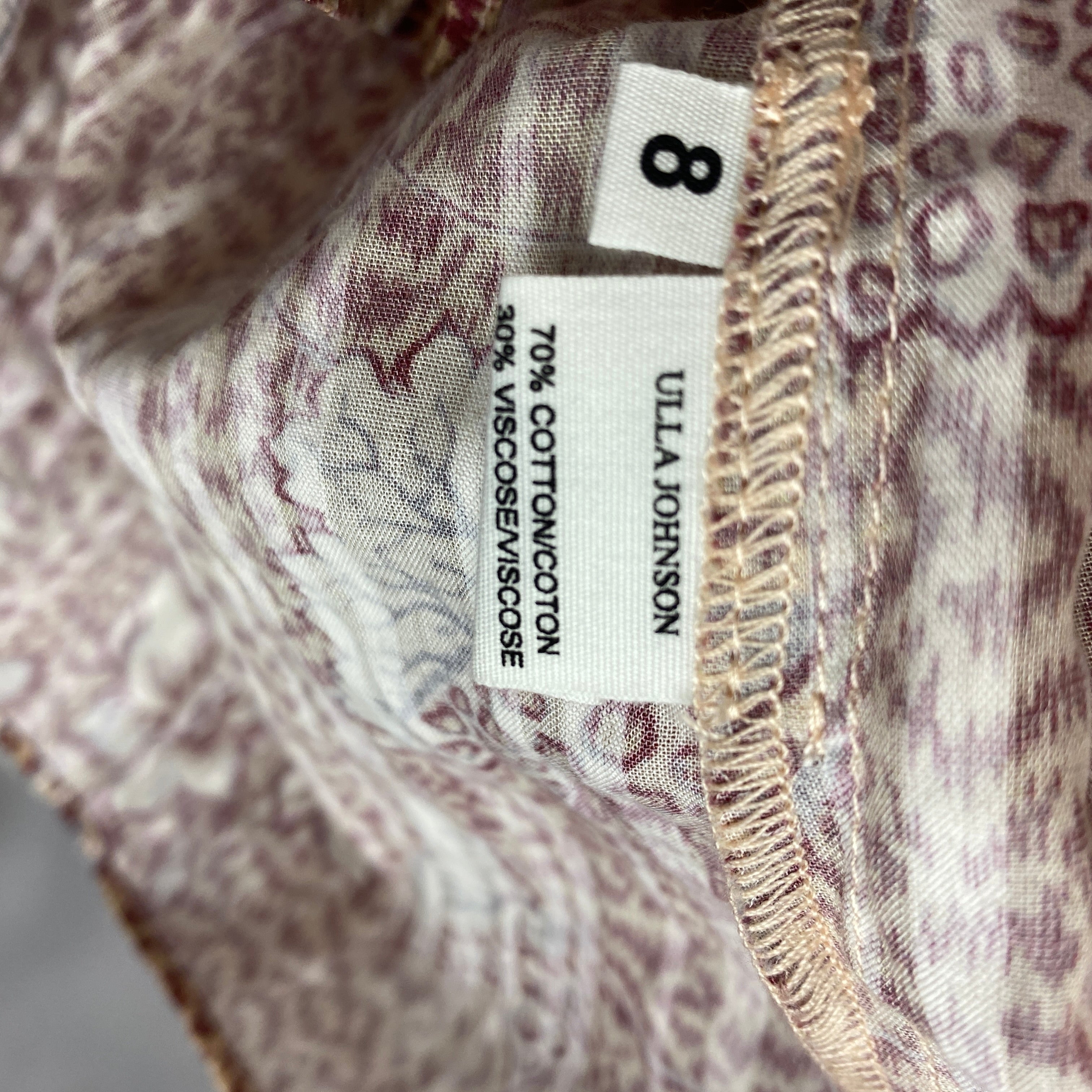 Ulla Johnson Deep Cream & Claret Floral Tunic Blouse M