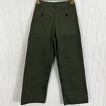 Valentino $990 Olive Cotton Drill Wide Leg Crop Pants XXS