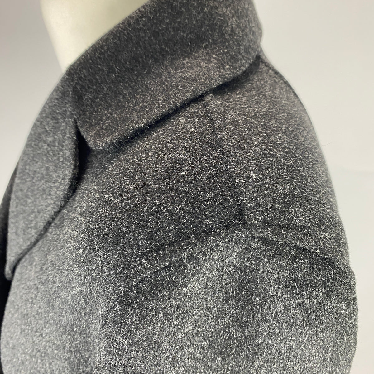 Max Mara Charcoal Wool & Angora Pea Coat S