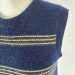 Me&Em £195 Navy Stripe Cashmere & Silk Sweater Vest S