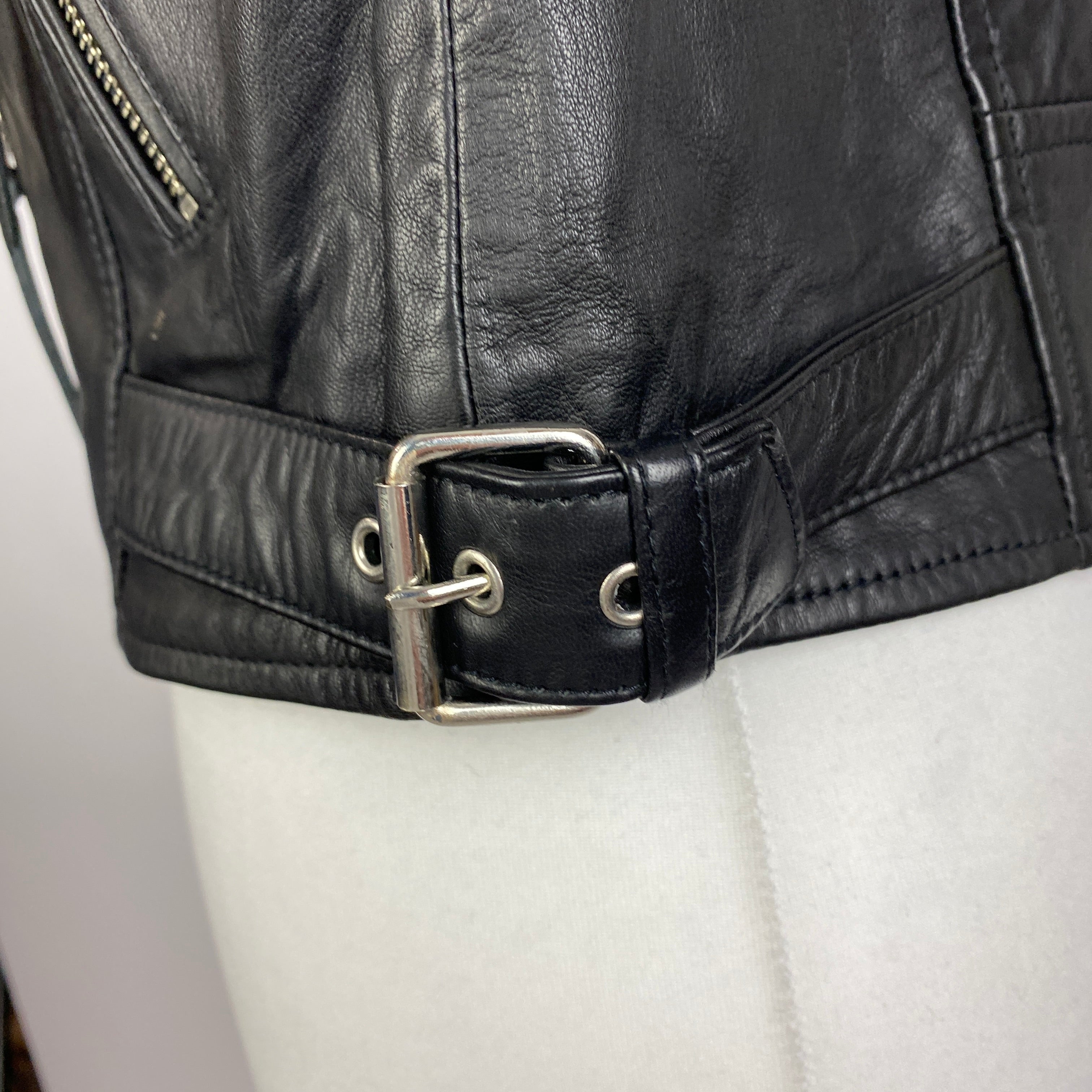 Sezane New £370 Black Lambs Leather Zig Biker Jacket M