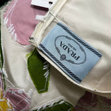 Prada Cream Appliqué Panel Silk Floral Midi Dress M