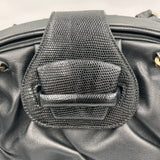 Smythson Large Black Leather & Lizardskin  Nancy Bag