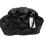 Smythson Large Black Leather & Lizardskin  Nancy Bag