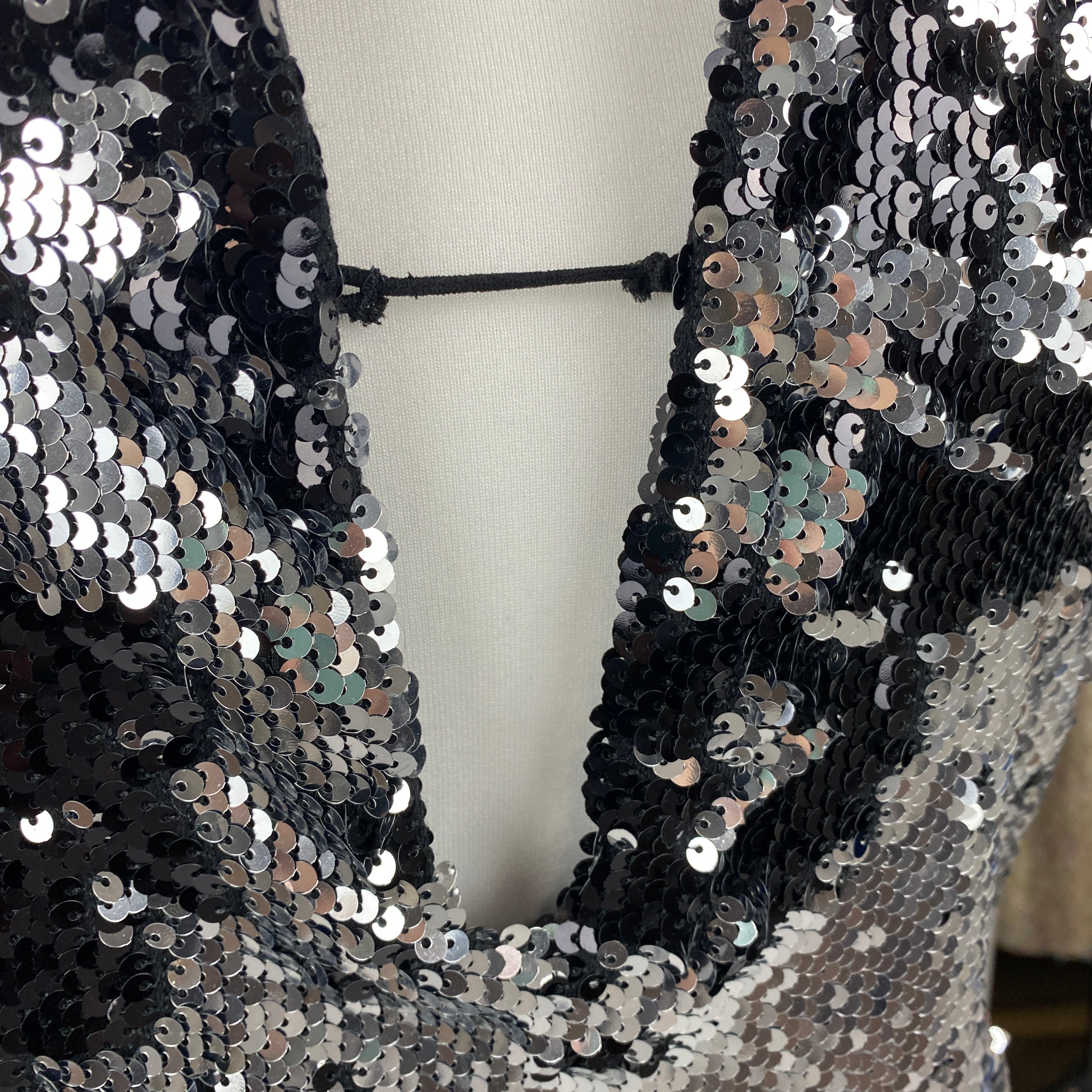 Isabel Marant Black & Silver Sequin Mandy Bustier Top XS/S