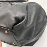 Smythson Large Black Leather & Lizardskin  Nancy Bag