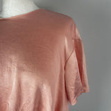 Rejina Pyo Pink Silky Tie Detail T Shirt L