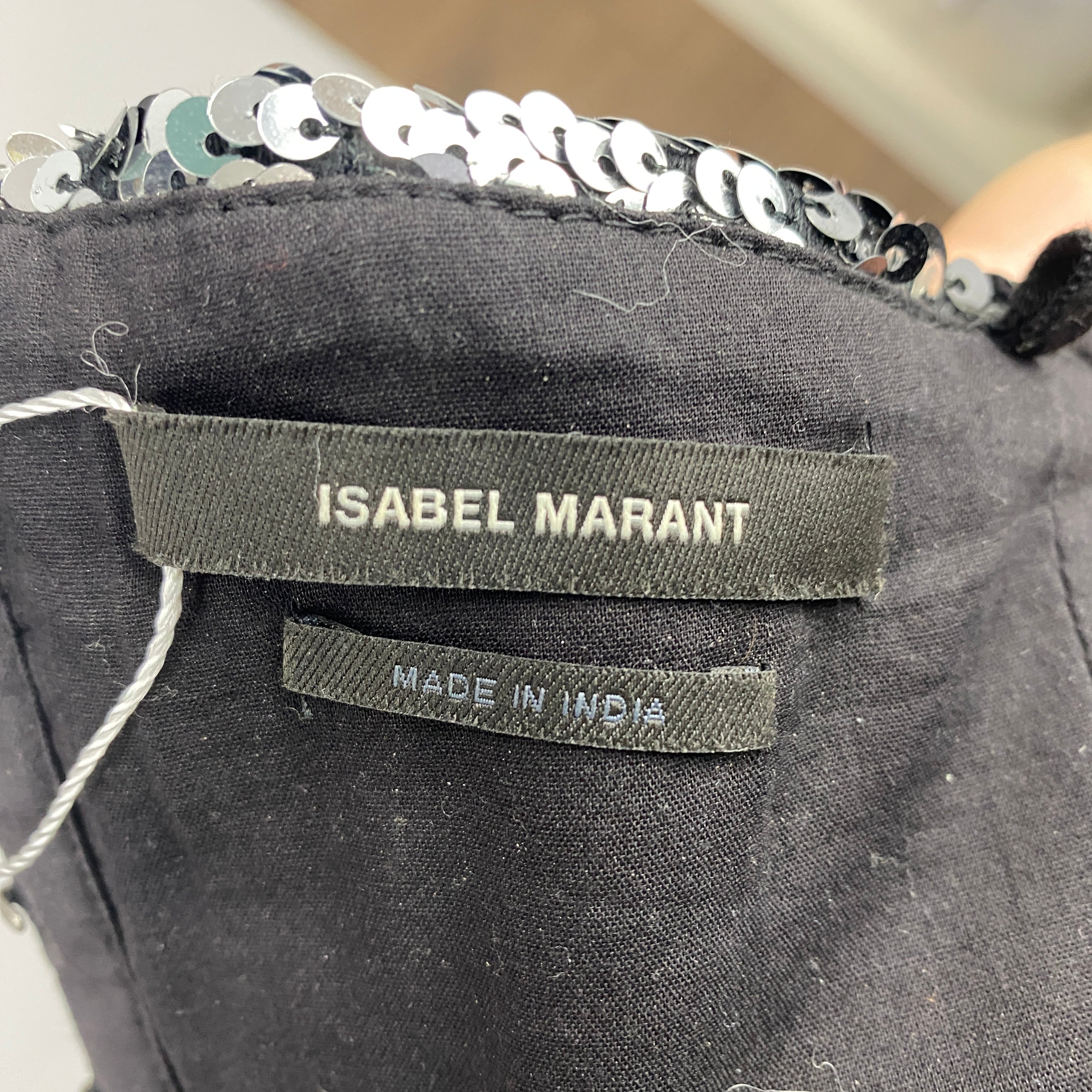 Isabel Marant Black & Silver Sequin Mandy Bustier Top XS/S