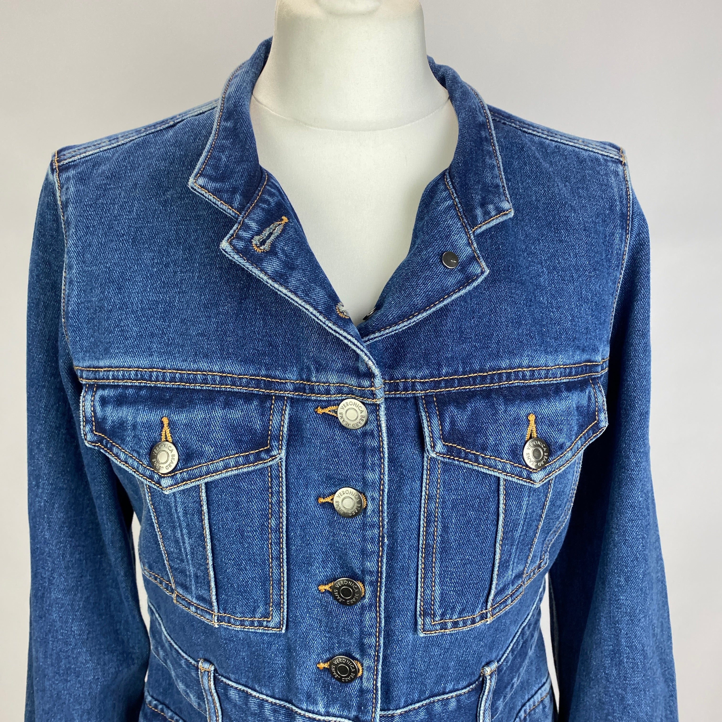 Veronica Beard £448 Washed Denim Seventies-Style Jacket M