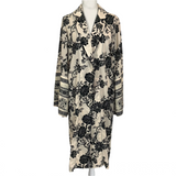 Johanna Ortiz Black & Cream Floral Two Seasons Kimono S