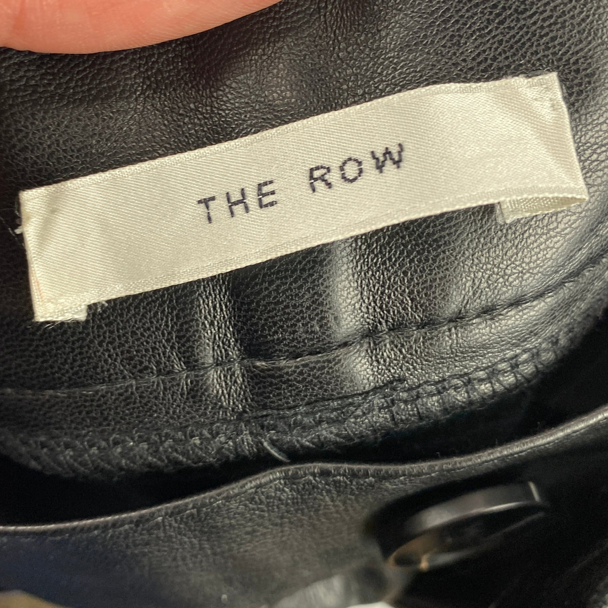 The Row Black Straight Leg Leather Crop Pants XXS