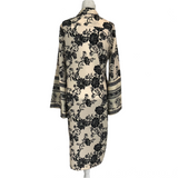 Johanna Ortiz Black & Cream Floral Two Seasons Kimono S