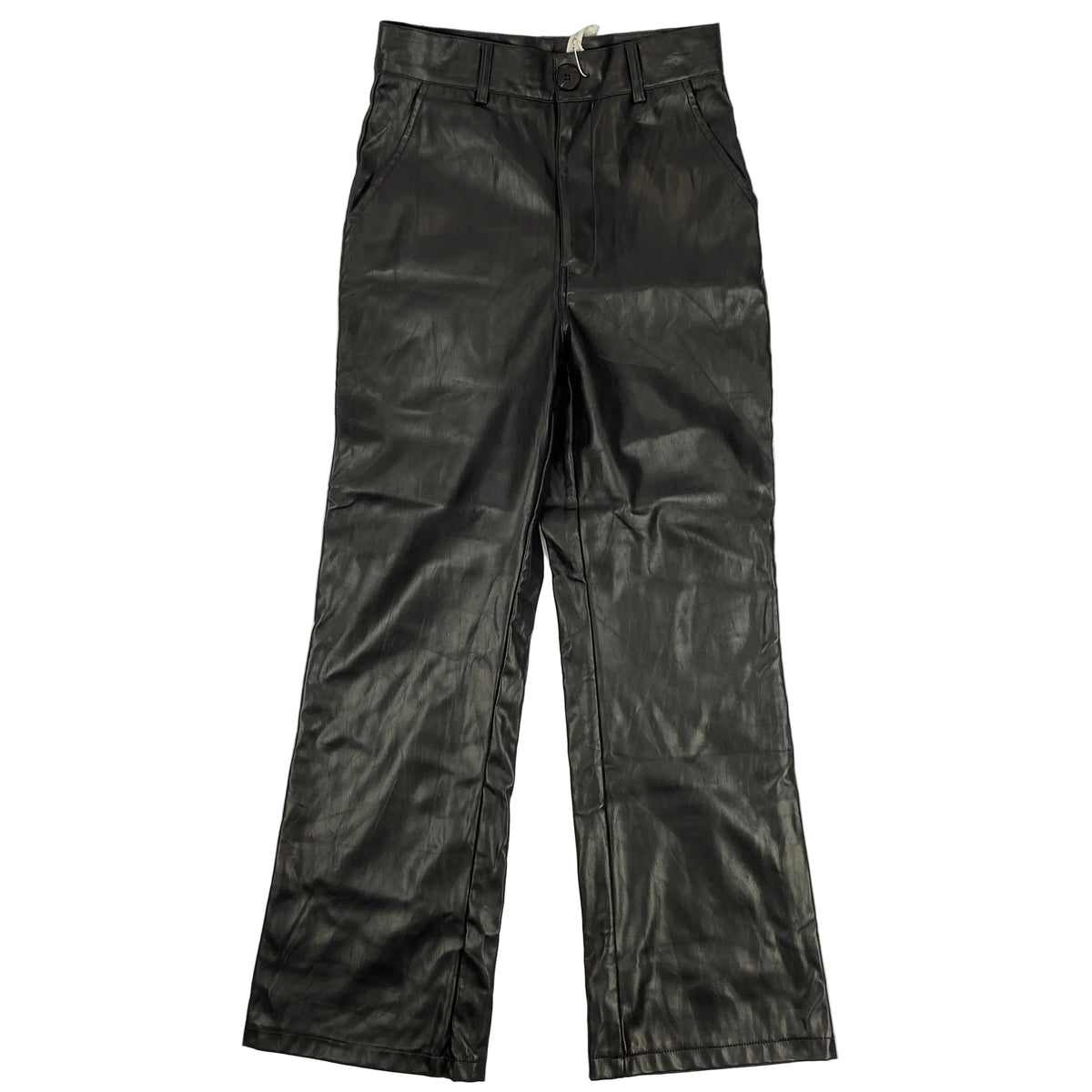 The Row Black Straight Leg Leather Crop Pants XXS
