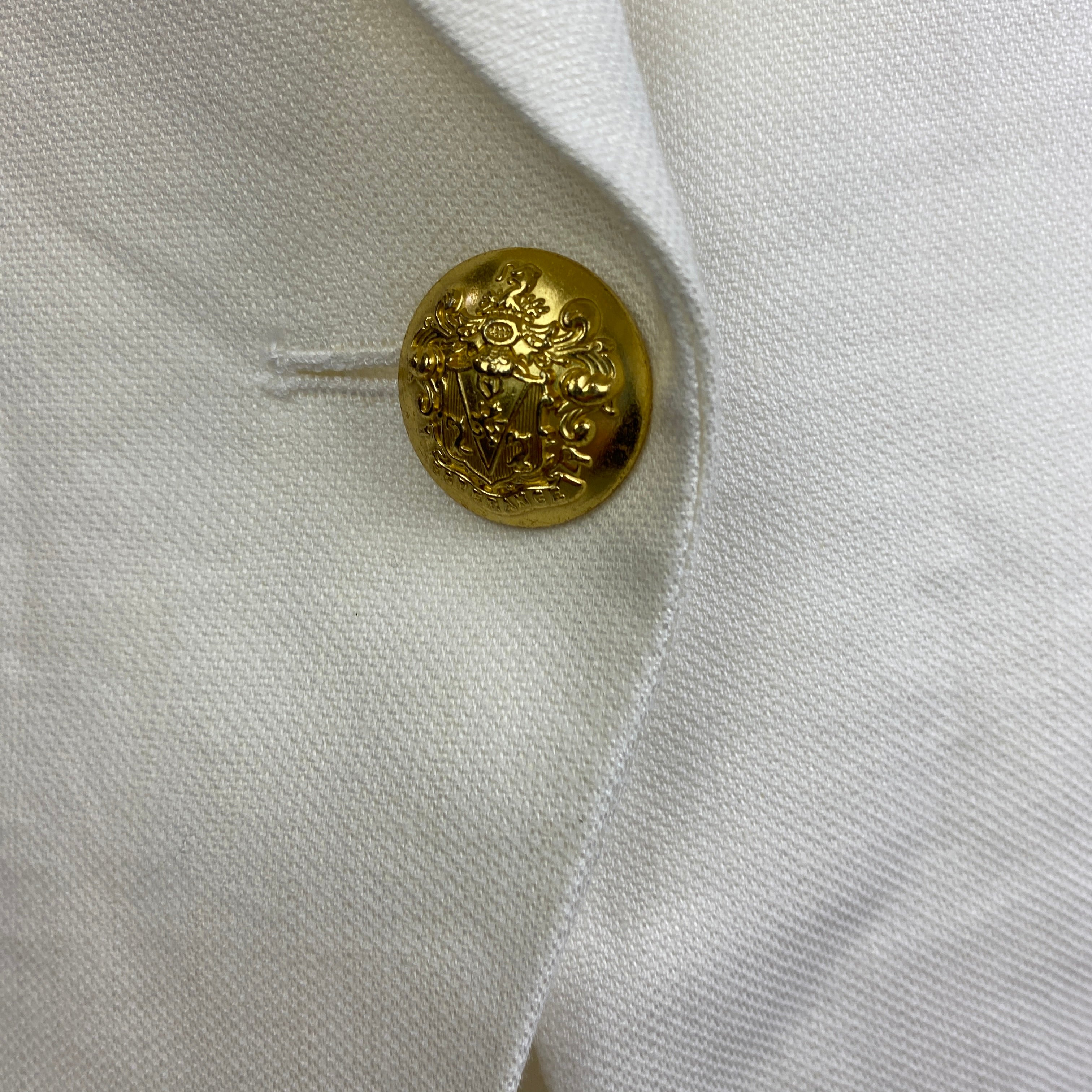 Veronica Beard Ivory Linen Mix Brass Button Dickey Jacket S