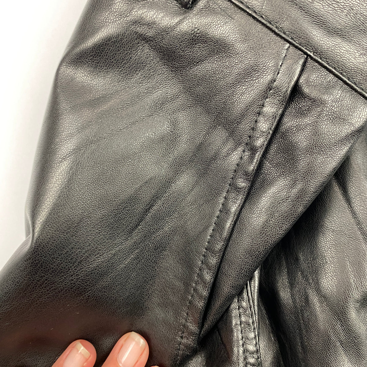 The Row Black Straight Leg Leather Crop Pants XXS