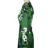 Self-Portrait Green Floral Silk Maxi Dress XXS