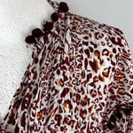 Poupette St Barth White & Claret Leopardprint Tunic XS