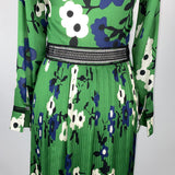 Self-Portrait Green Floral Silk Maxi Dress XXS