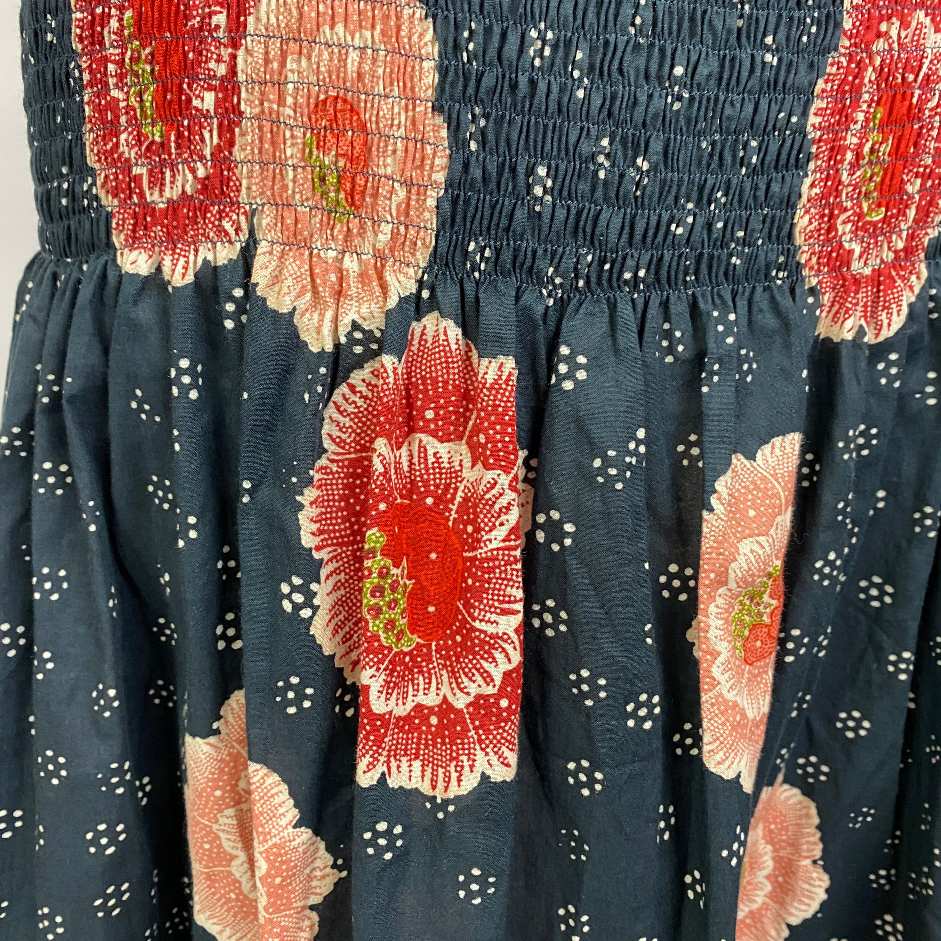 Natalie Martin New Black & Pink Floral Print Shirred Maxi Dress S