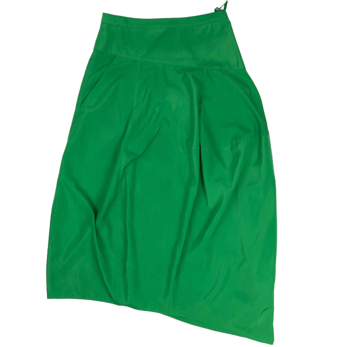 Tibi Emerald Sporty Nylon Asymmetric Balloon Skirt XS