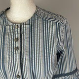 Palmer Harding Light Blue & White Striped Buttoned Maxi Dress M