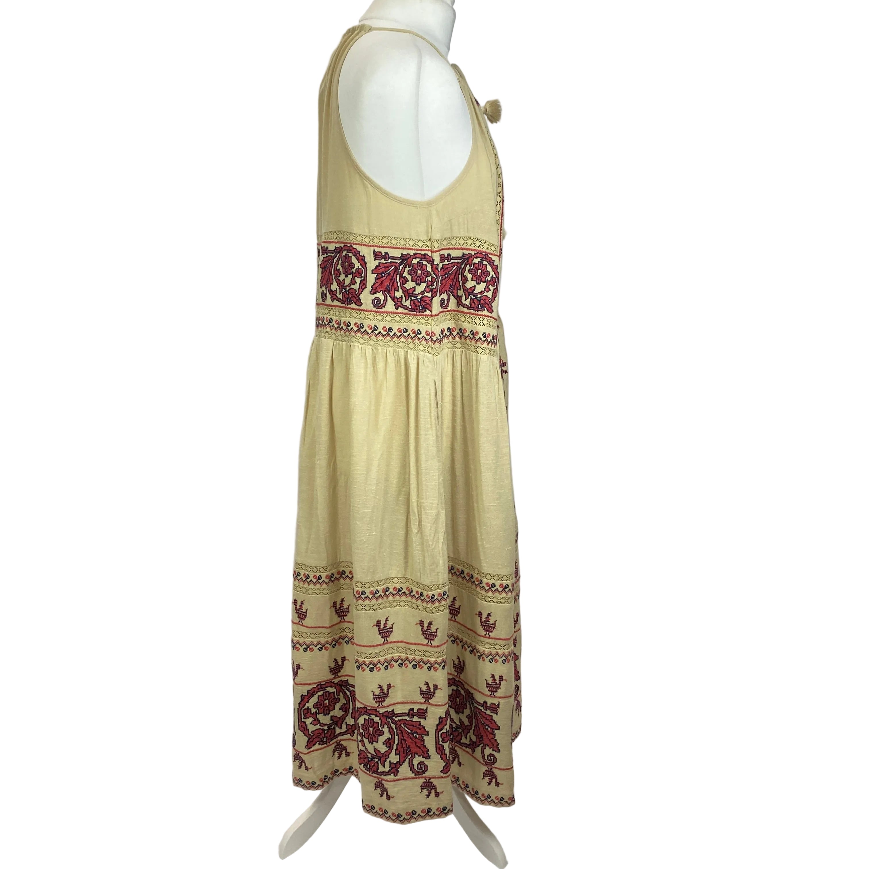 Sea New York Deep Cream Cross-Stitched Maxi Dress M