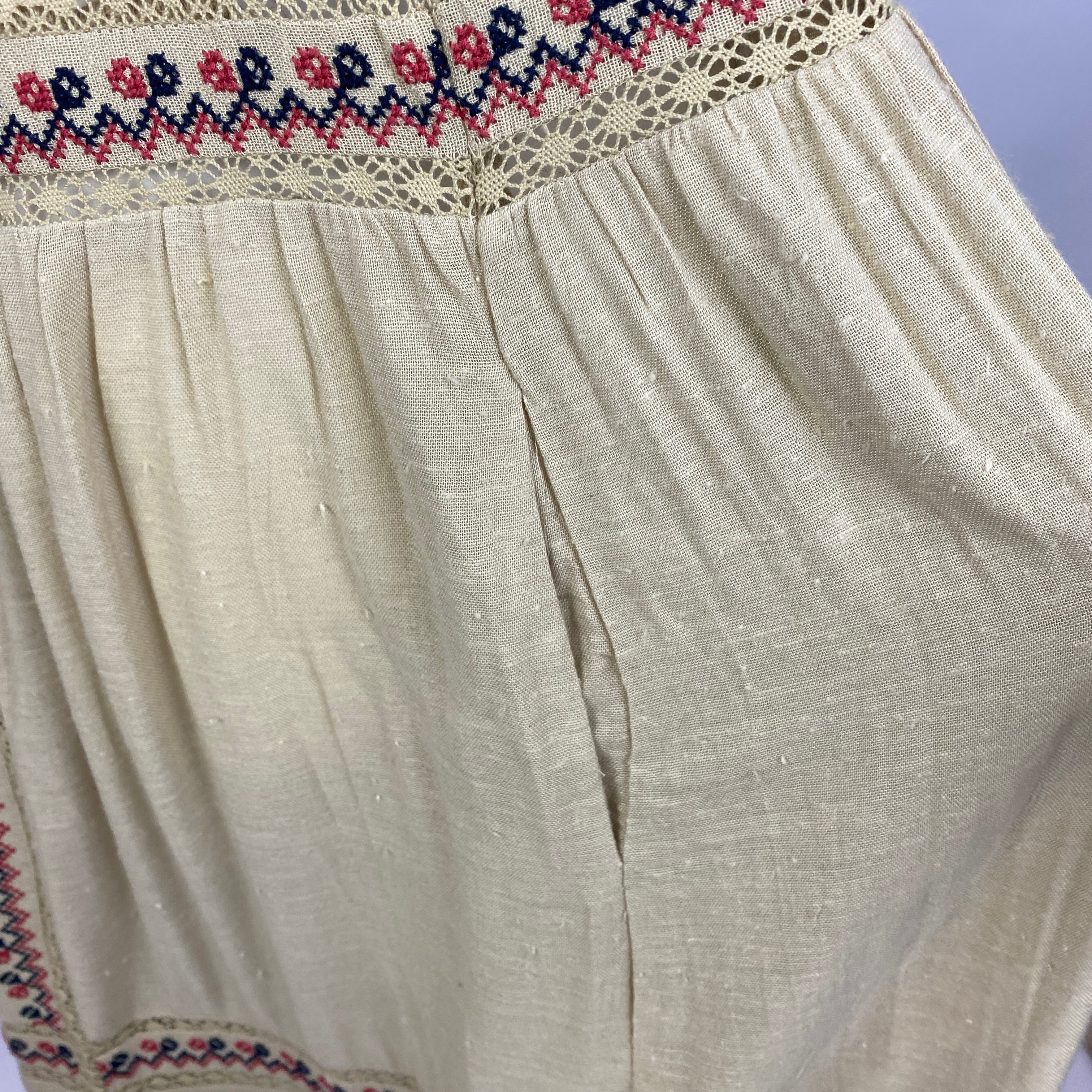 Sea New York Deep Cream Cross-Stitched Maxi Dress M