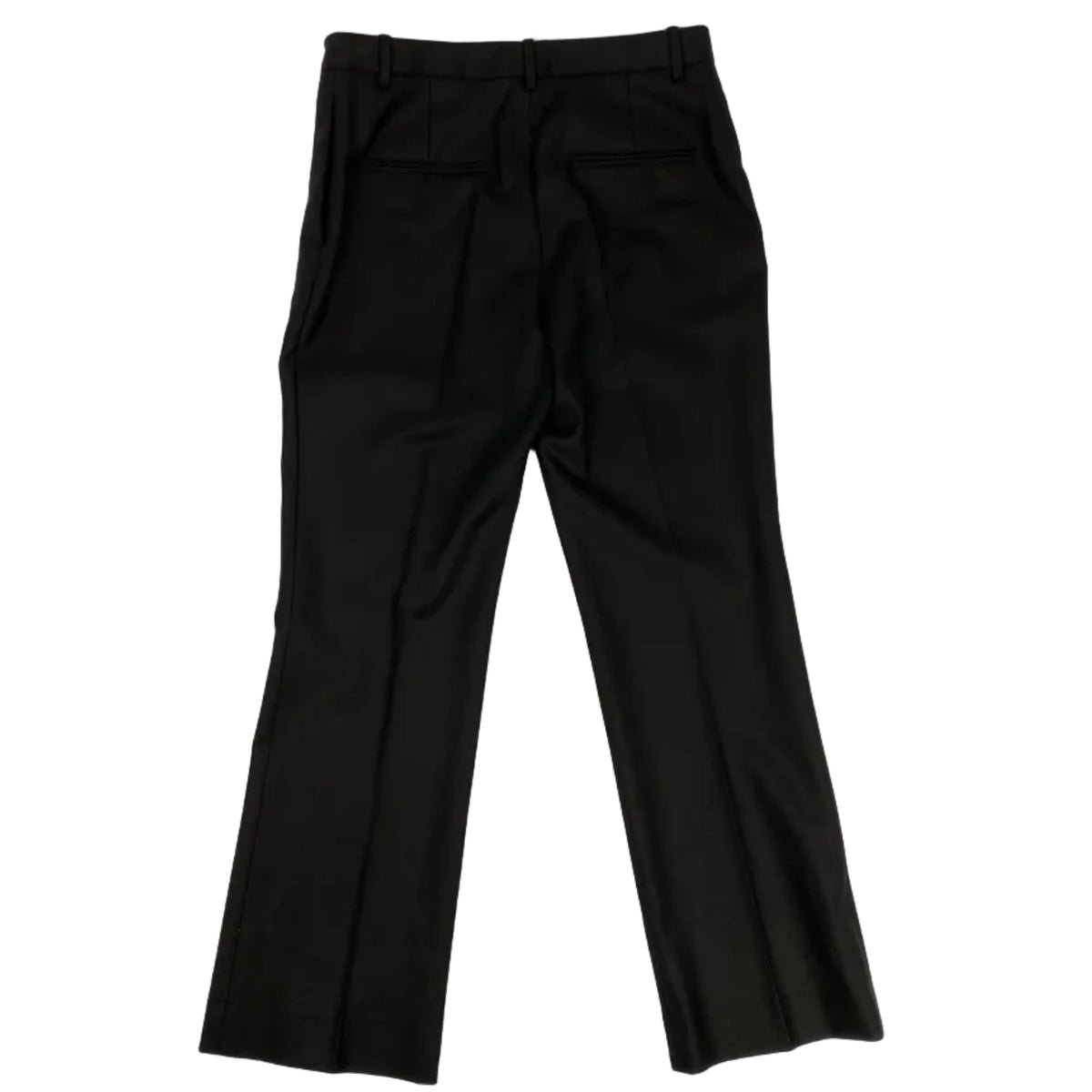 The Row Black Satinised Wool Straight Leg Pants S