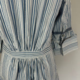 Palmer Harding Light Blue & White Striped Buttoned Maxi Dress M