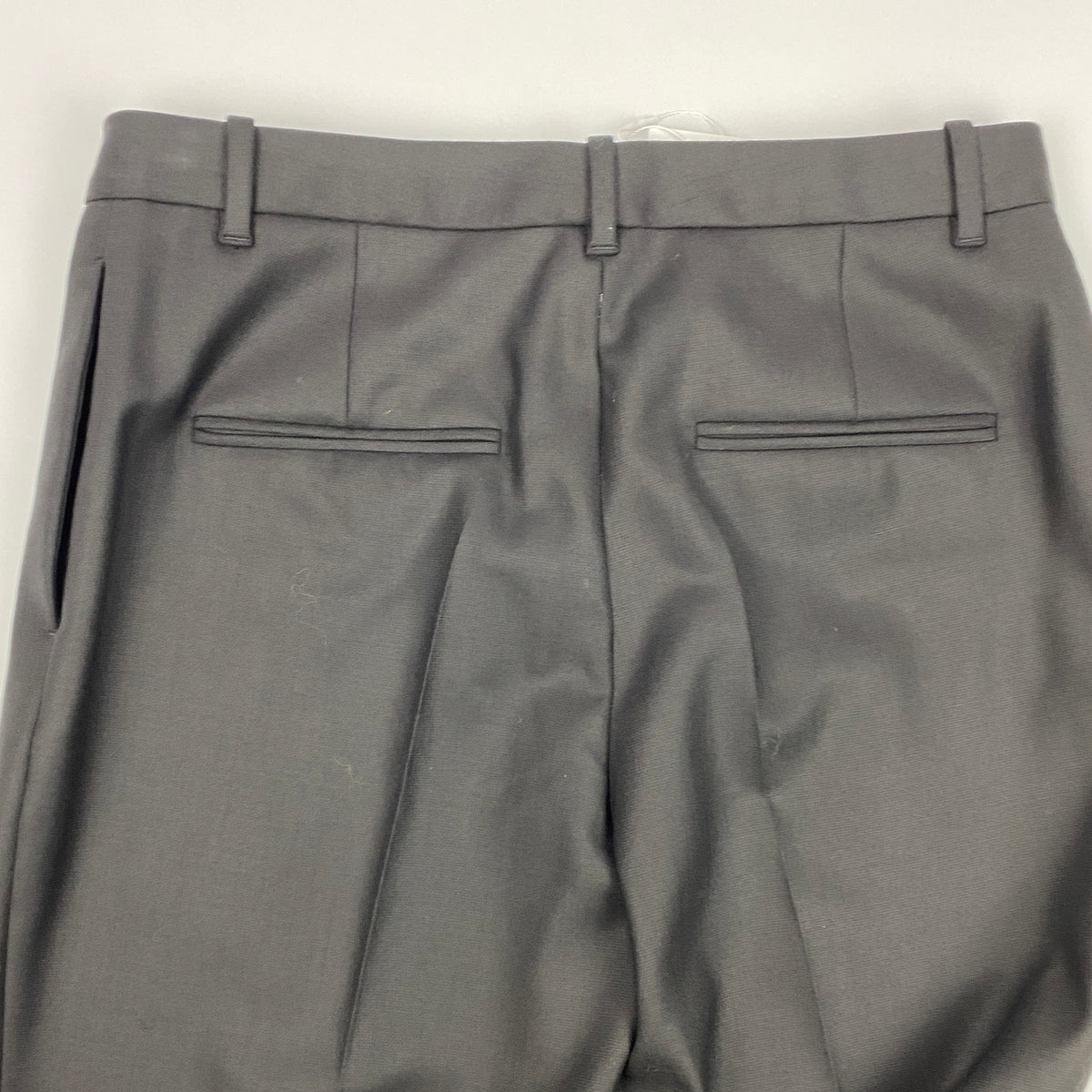 The Row Black Satinised Wool Straight Leg Pants S
