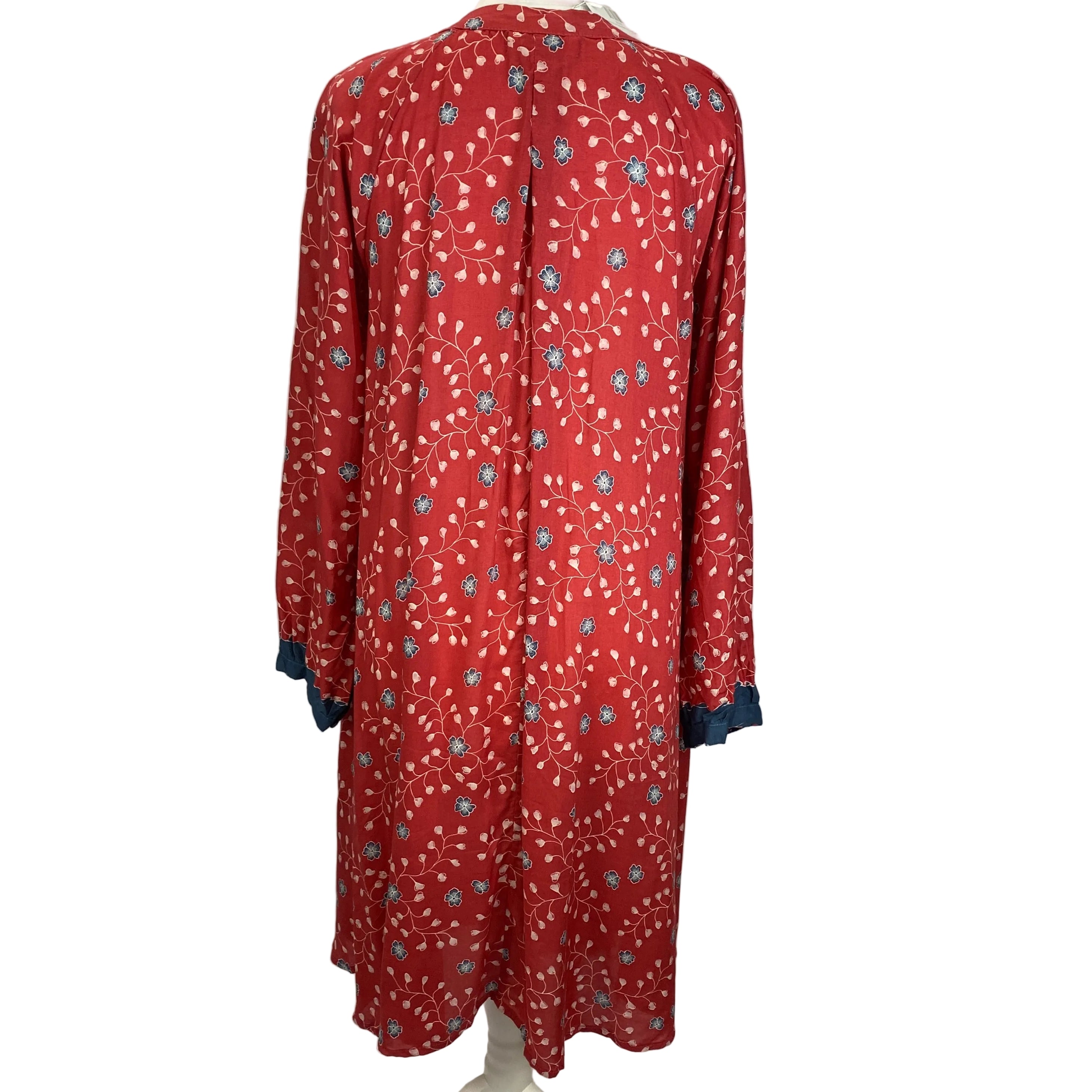 Natalie Martin New £245 Washed Red Floral Viscose Midi Dress M