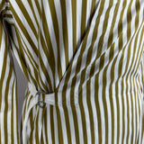 Joseph Olive & White Striped Belted Maxi Dress S