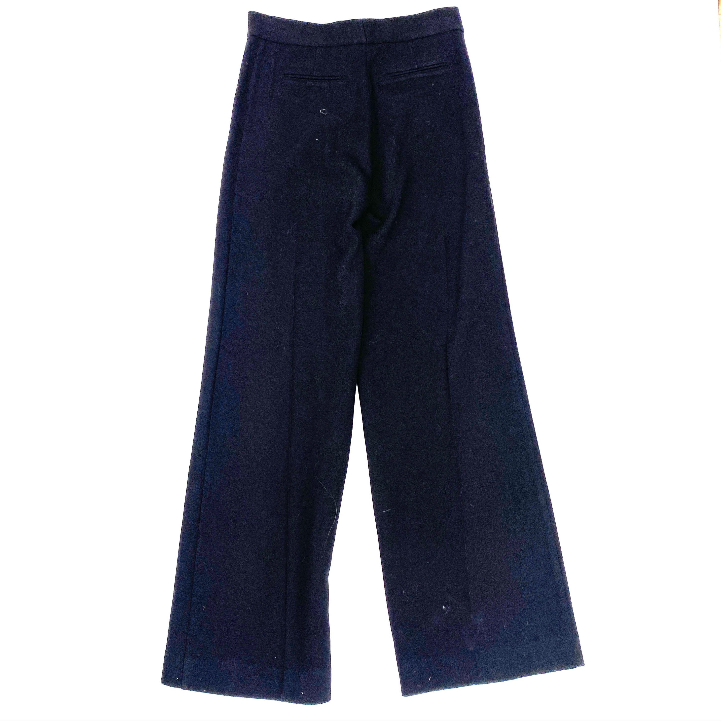 Raey Black Thick Stretch Wool Straight Leg Pants XS